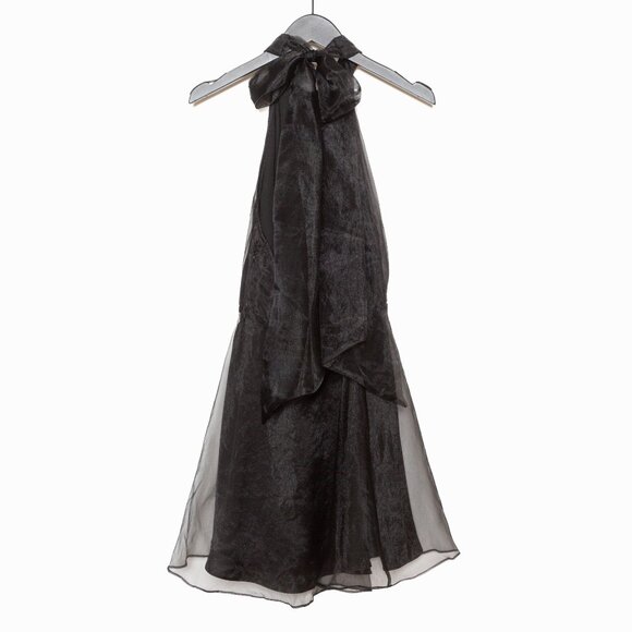 Lovers + Friends Heartbreaker Black Organza Halter Neck Mini Dress - XS - Picture 7 of 13